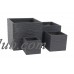 Decmode Set of 4 Modern Fiber Clay Square Black Planters, Black   566921849